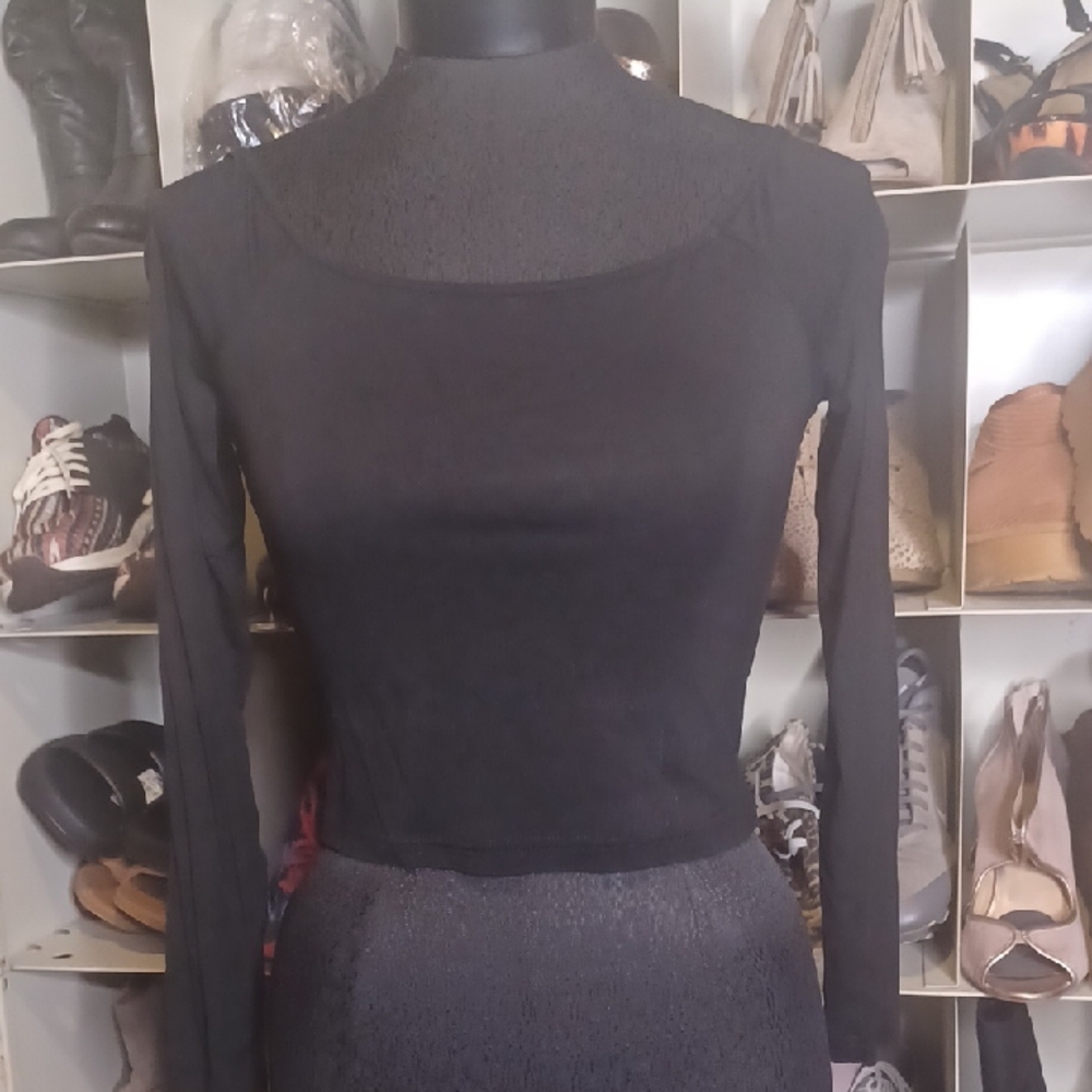 Chic Black Long Sleeve Women's Top